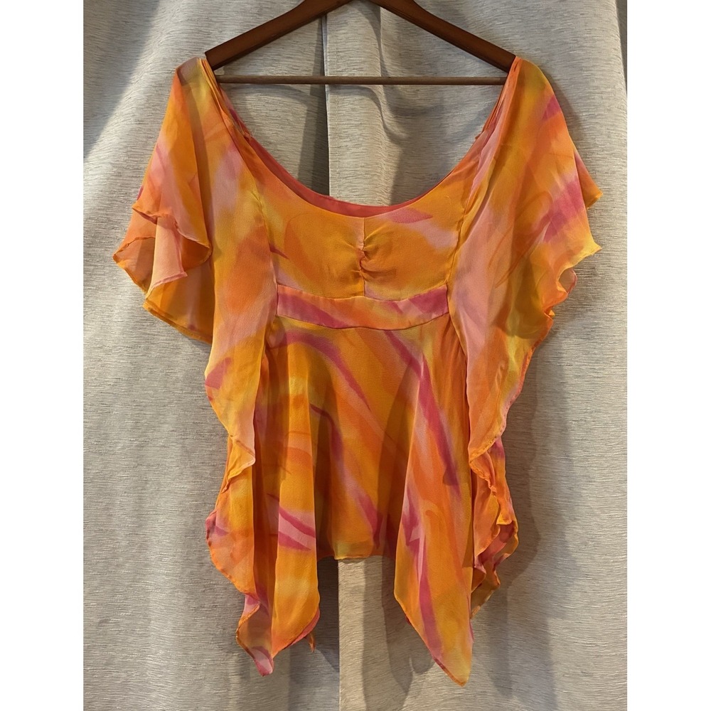 Y2K Andrea Behar Whimsical Top Size 4 Silk Festival